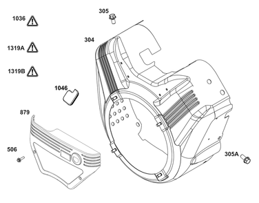 Blower Housing Group Diagram and Parts List for 385447-0076-B5 200000 - 399999 Briggs and Stratton Engine